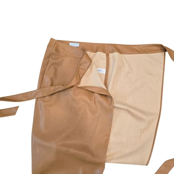 Never Fully Dressed BUNDLE of 2 Wrap Faux Leather Midi Skirts With Waist tie 6 - Picture 4 of 11